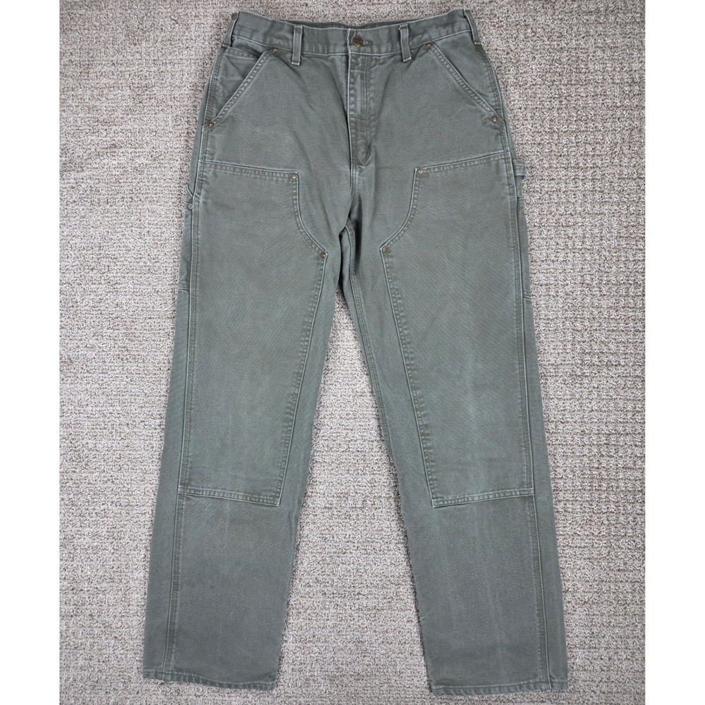 Carhartt B136-MOS Moss Green Loose Original Fit Double Knee Work Pants 33x32